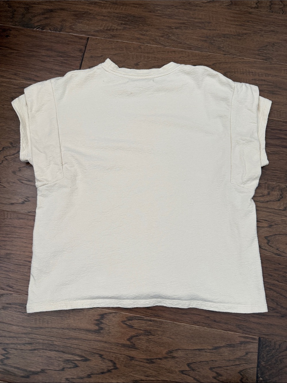 ba&sh Pio Short Sleeve Boxy Tee Knit T-Shirt Ivory Cream Size Medium M - Picture 8 of 9